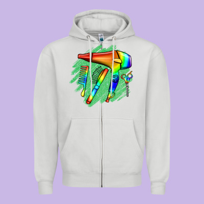 Hairdresser Zipper Hoodie Designed By Jasminsmagicworld