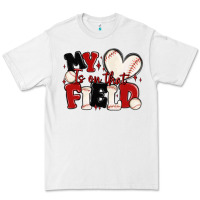 White my heart is on that field baseball Premium Tee - MaliasSmallBusiness