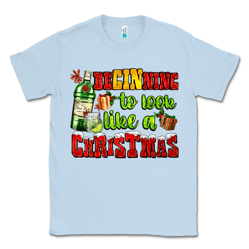 Beginning To Look Like A Christmas With Gin And Gifts Classic Tee by AdoDesignShop | Teevron