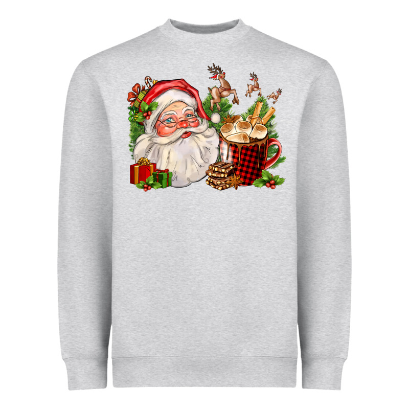 Santa And Hot Cocoa Cup Heavyweight Sweatshirt by FaDigitalArtStudio | Teevron