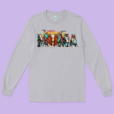 Longhorn Mama Long Sleeve Tee Designed By Adodesignshop