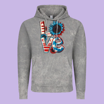 Love 4th Of July Vintage Hoodie Designed By Cowgirlartshop