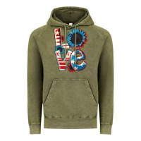 Vintage Olive Love 4th of July Vintage Hoodie - CowGirlArtShop