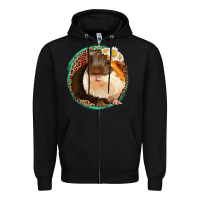 Black floral leopard guinea pigs Zipper Hoodie - Jasminsmagicworld