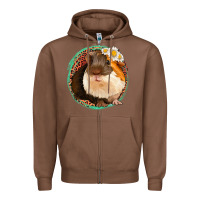 Chestnut floral leopard guinea pigs Zipper Hoodie - Jasminsmagicworld