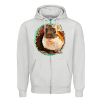 Dove Grey floral leopard guinea pigs Zipper Hoodie - Jasminsmagicworld