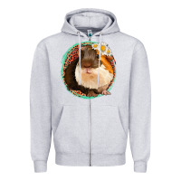 Heather Grey floral leopard guinea pigs Zipper Hoodie - Jasminsmagicworld