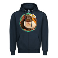 Navy floral leopard guinea pigs Zipper Hoodie - Jasminsmagicworld