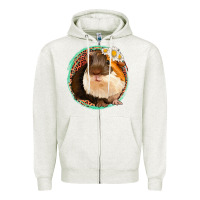Oatmeal Heather floral leopard guinea pigs Zipper Hoodie - Jasminsmagicworld