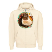 Sandshell floral leopard guinea pigs Zipper Hoodie - Jasminsmagicworld
