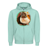 Seafoam floral leopard guinea pigs Zipper Hoodie - Jasminsmagicworld