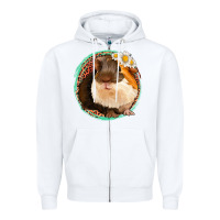 White floral leopard guinea pigs Zipper Hoodie - Jasminsmagicworld