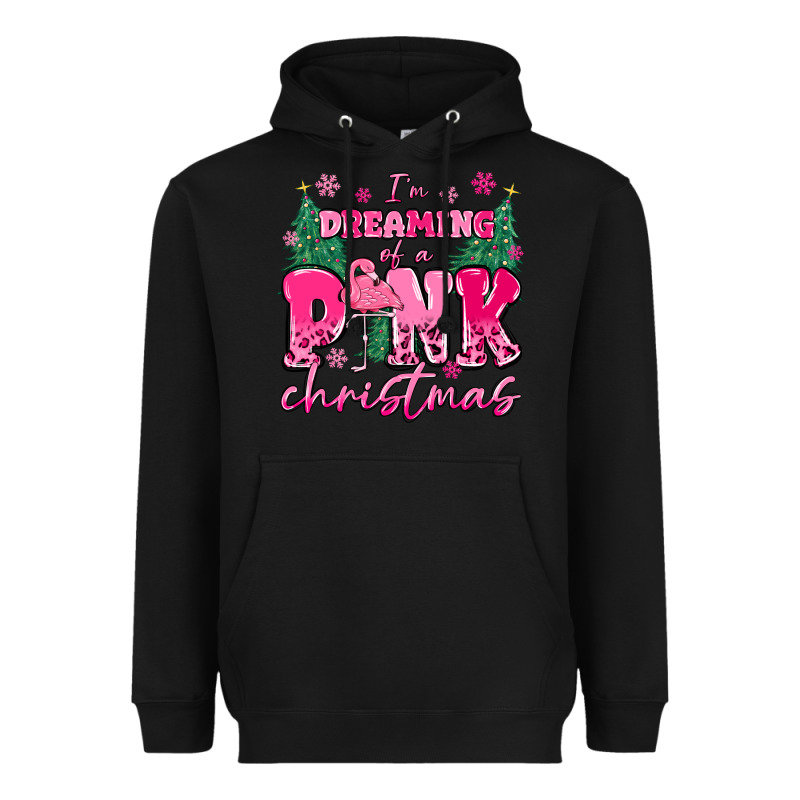 I'm Dreaming Of A Pink Christmas Flamingo Heavyweight Hoodie by MaliasSmallBusiness | Teevron