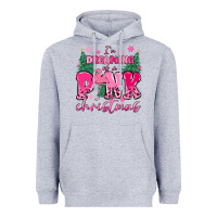 Heather Grey i'm dreaming of a pink christmas flamingo Heavyweight Hoodie - MaliasSmallBusiness