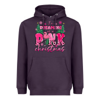 Plum i'm dreaming of a pink christmas flamingo Heavyweight Hoodie - MaliasSmallBusiness