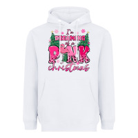 White i'm dreaming of a pink christmas flamingo Heavyweight Hoodie - MaliasSmallBusiness