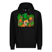Black st patricks orange cow with leopard background Premium Hoodie - Jasminsmagicworld