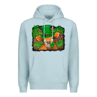 Blue Mist st patricks orange cow with leopard background Premium Hoodie - Jasminsmagicworld