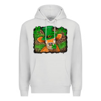 Dove Grey st patricks orange cow with leopard background Premium Hoodie - Jasminsmagicworld