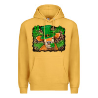 Mustard st patricks orange cow with leopard background Premium Hoodie - Jasminsmagicworld
