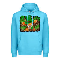 Ocean Blue st patricks orange cow with leopard background Premium Hoodie - Jasminsmagicworld
