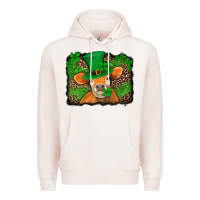 Pale Pink st patricks orange cow with leopard background Premium Hoodie - Jasminsmagicworld