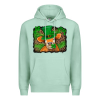 Seafoam st patricks orange cow with leopard background Premium Hoodie - Jasminsmagicworld