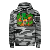 Slate Camo st patricks orange cow with leopard background Premium Hoodie - Jasminsmagicworld
