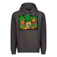 Smoke st patricks orange cow with leopard background Premium Hoodie - Jasminsmagicworld