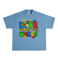 Pebble Blue love needs no words Urban Heavy Tee - JahusDesignShop