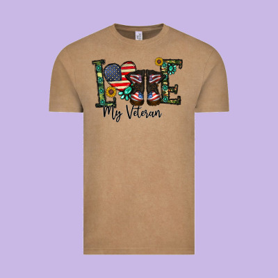 Love My Veteran Vintage Tee Designed By Cowhidedigitalart