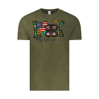 Vintage Olive love my veteran Vintage Tee - CowhideDigitalArt