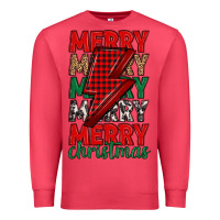 Cardinal merry christmas lightning bolt Premium Sweatshirt - MaliasSmallBusiness