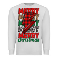 Dove Grey merry christmas lightning bolt Premium Sweatshirt - MaliasSmallBusiness