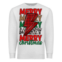 Oatmeal Heather merry christmas lightning bolt Premium Sweatshirt - MaliasSmallBusiness