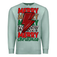 Seafoam merry christmas lightning bolt Premium Sweatshirt - MaliasSmallBusiness