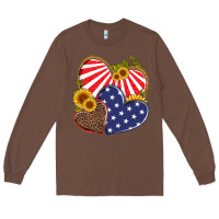Chestnut america heart and sunflower Long Sleeve Tee - Artiststas