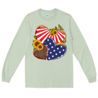 Matcha america heart and sunflower Long Sleeve Tee - Artiststas