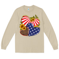Mushroom america heart and sunflower Long Sleeve Tee - Artiststas