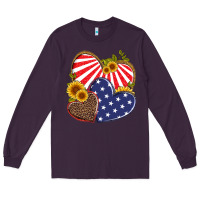 Plum america heart and sunflower Long Sleeve Tee - Artiststas