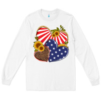 White america heart and sunflower Long Sleeve Tee - Artiststas
