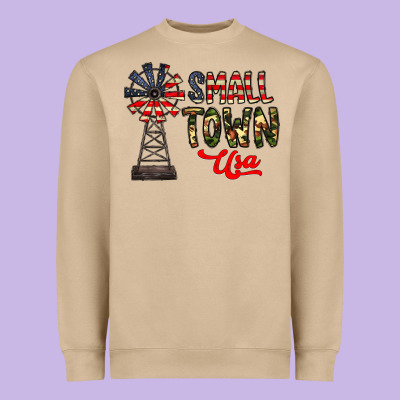 Small Town Usa Heavyweight Sweatshirt Designed By Cowhidedigitalart