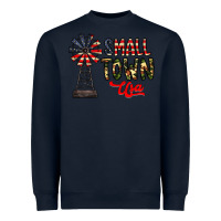 Navy small town usa Heavyweight Sweatshirt - CowhideDigitalArt