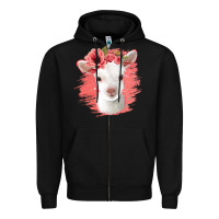 Black floral baby goat Zipper Hoodie - Jasminsmagicworld