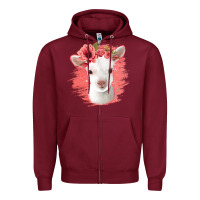 Burgundy floral baby goat Zipper Hoodie - Jasminsmagicworld