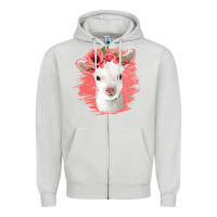 Dove Grey floral baby goat Zipper Hoodie - Jasminsmagicworld