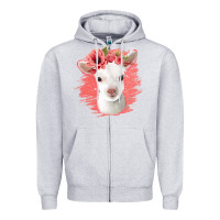 Heather Grey floral baby goat Zipper Hoodie - Jasminsmagicworld