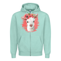Seafoam floral baby goat Zipper Hoodie - Jasminsmagicworld