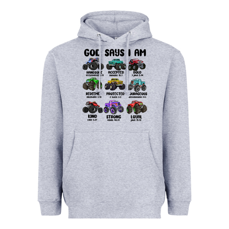 God Says I Am Heavyweight Hoodie by MaliasSmallBusiness | Teevron