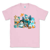 Bubblegum Pink winter snowman coffee cups Classic Tee - AdoDesignShop